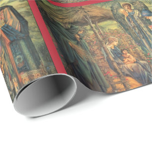 Weihnachtsmann Jesus Engel 3 Könige detailliertes Geschenkpapier