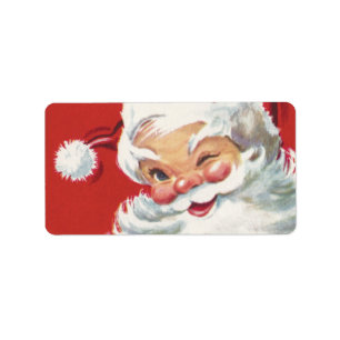 Weihnachtsmann, Jolly und Winking Adressaufkleber