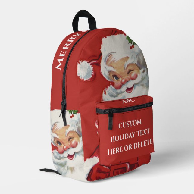 Weihnachtsmann, Jolly und Winking Bedruckter Rucksack (Rückseitige Ecke links)