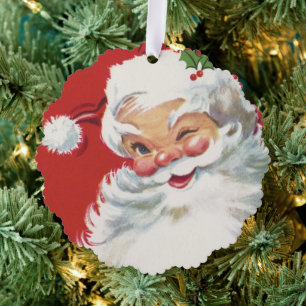 Weihnachtsmann, Jolly und Winking Ornament Karte