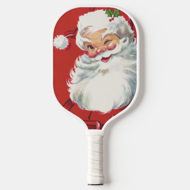 Weihnachtsmann, Jolly und Winking Pickleball Schläger (Vorderseite)