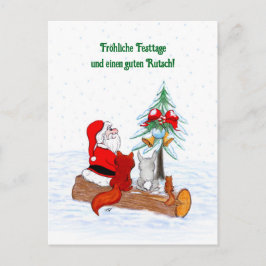 Weihnachtsmann Kaninchen Fox Eichhörnchen, Deutsch Postkarte