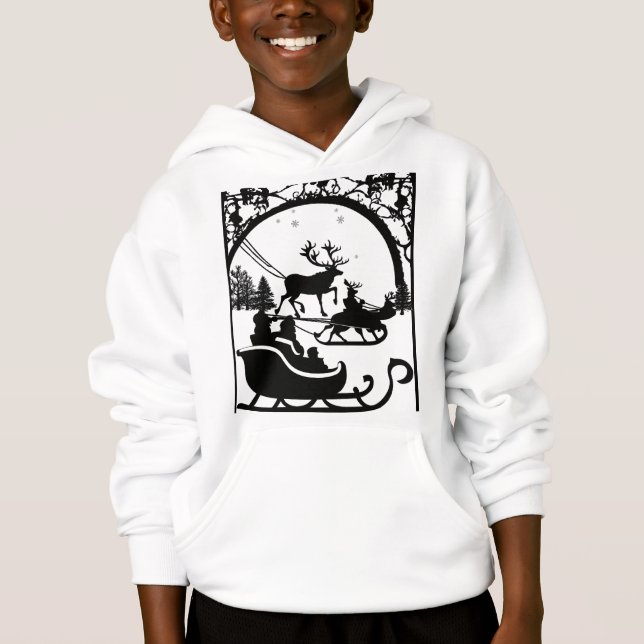 Weihnachtsmann-Kapuzenpullover für Kinder Hoodie (Vorderseite)