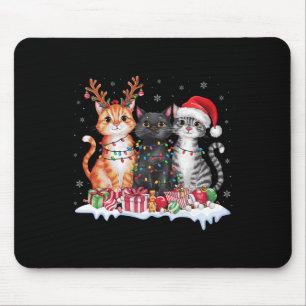 Weihnachtsmann-Katze Weihnachtslicht Prächtige Ren Mousepad