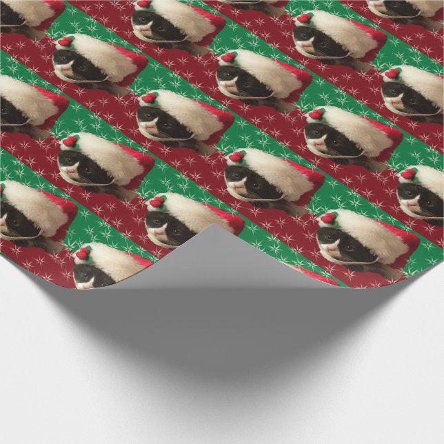 Weihnachtsmann-Katzen-Packpapier Geschenkpapier (Ecke)
