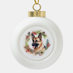 Weihnachtsmann Keramik Kugel-Ornament