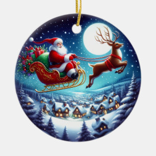 Weihnachtsmann Keramik Ornament