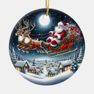 Weihnachtsmann Keramik Ornament