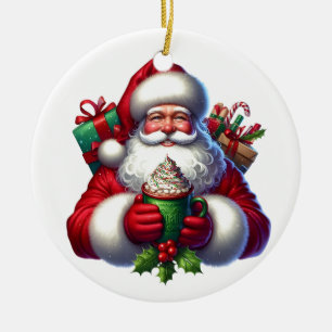 Weihnachtsmann Keramik Ornament