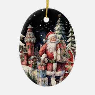 Weihnachtsmann Keramik Ornament