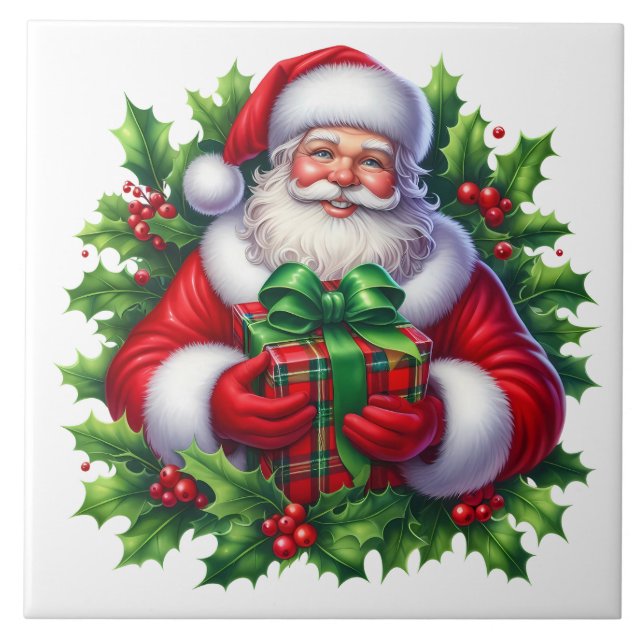 Weihnachtsmann-Keramikfliese Fliese (Vorderseite)