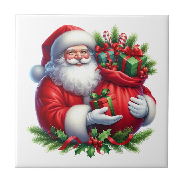 Weihnachtsmann-Keramikfliese Fliese (Vorderseite)