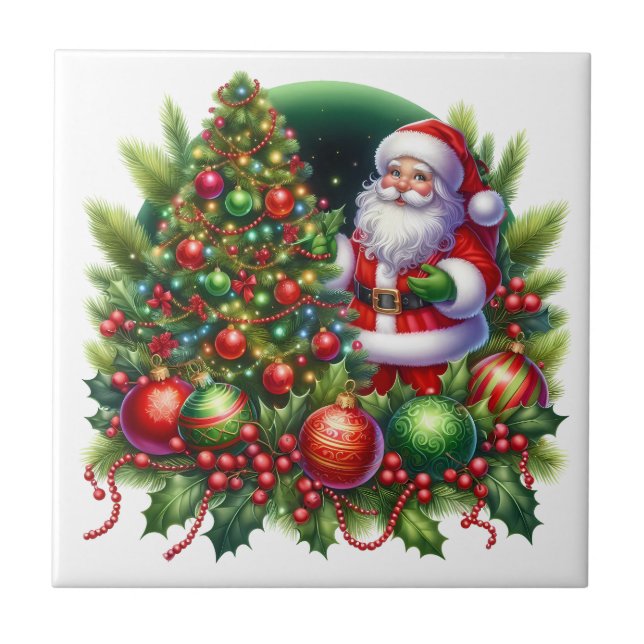 Weihnachtsmann-Keramikfliese Fliese (Vorderseite)