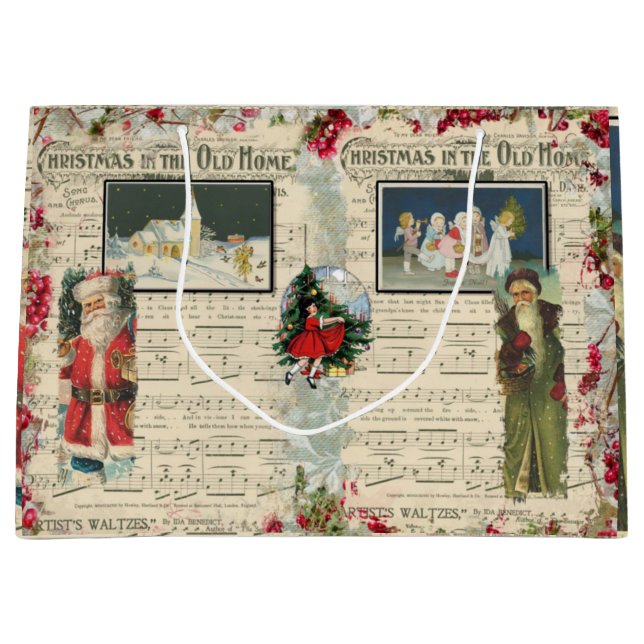 Weihnachtsmann, Kinder, Musikermerke  Große Geschenktüte (Vorderseite)