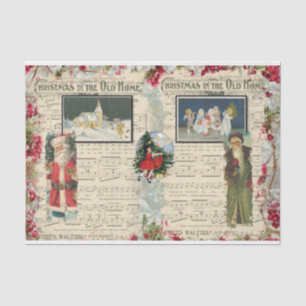 Weihnachtsmann, Kinder, Musikermerke  Seidenpapier