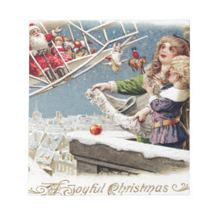 Weihnachtsmann Kinder Weihnachten Vintage Notizblock