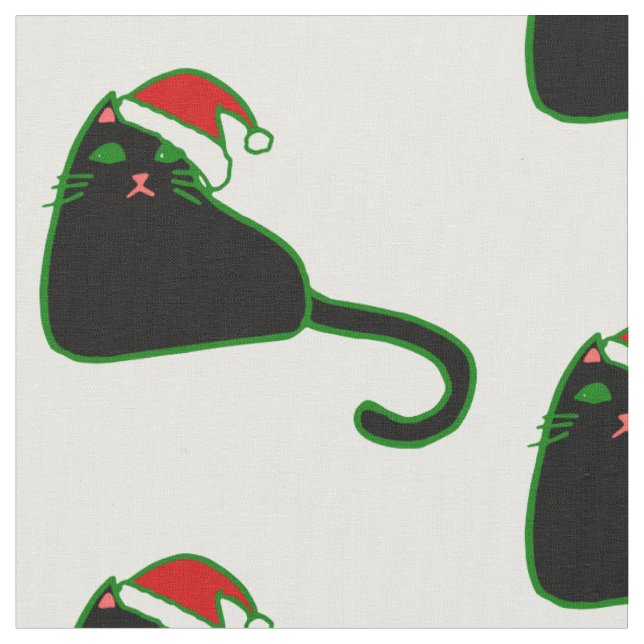 Weihnachtsmann-Klaue, schwarze Katze Stoff (Nahaufnahme)