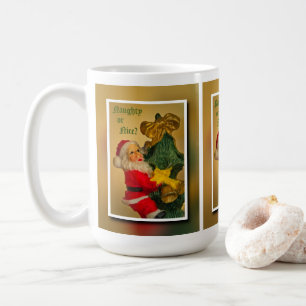 Weihnachtsmann klettert auf den Weihnachtsbaum - L Kaffeetasse