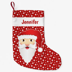 Weihnachtsmann-Kopf mit personalisierbarem Namen R Kleiner Weihnachtsstrumpf