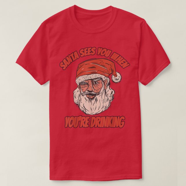 Weihnachtsmann Kostüm Bier betrunkene Tipsy glückl T-Shirt (Design vorne)