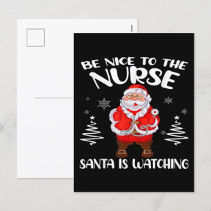 Weihnachtsmann-Krankenschwester  Feiertagspostkarte