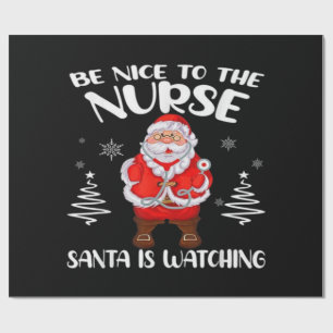 Weihnachtsmann-Krankenschwester Geschenkpapier