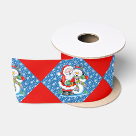 Weihnachtsmann lachen und Schneemann Weihnachtssch Satinband