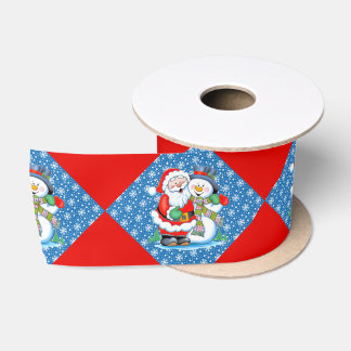 Weihnachtsmann lachen und Schneemann Weihnachtssch Satinband