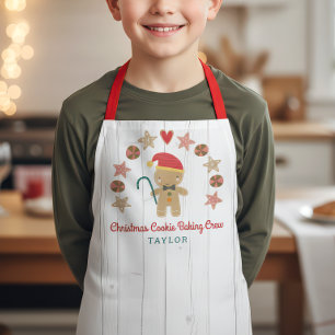 Weihnachtsmann Lebkuchen Backcrew Rustikal Weiß Schürze