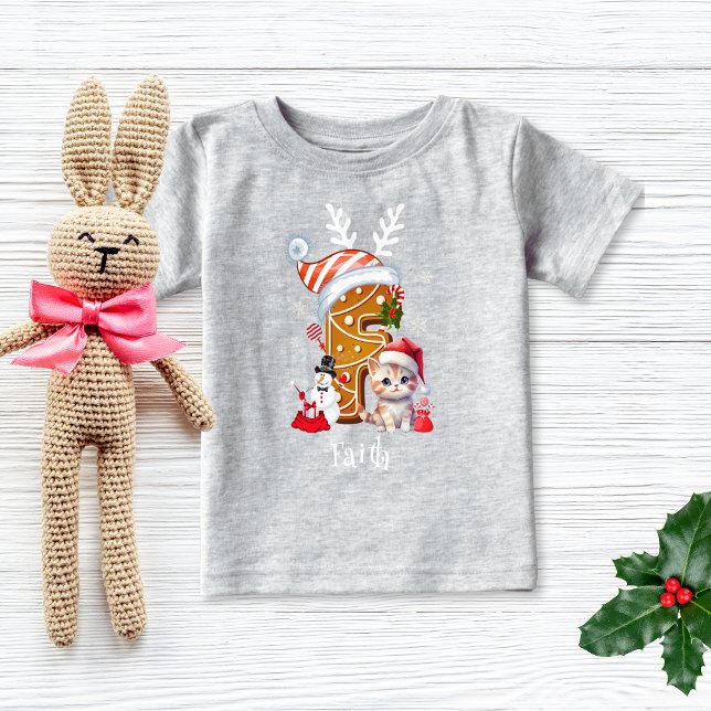 Weihnachtsmann-Lebkuchen-Brief F Girl Baby T-shirt (Von Creator hochgeladen)
