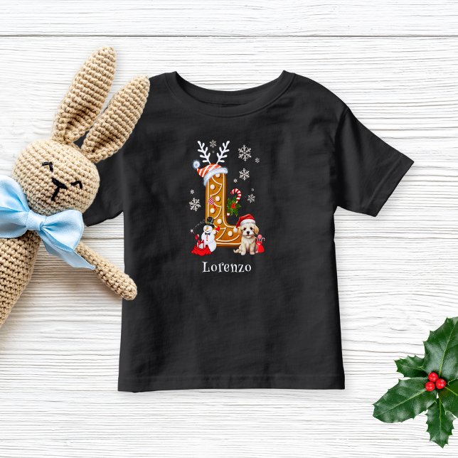 Weihnachtsmann-Lebkuchen Name Letter L Boy Kleinkind T-shirt (Von Creator hochgeladen)