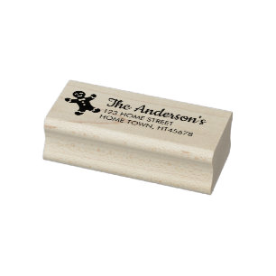 Weihnachtsmann Lebkuchenmann Rücksendeadresse Gummistempel