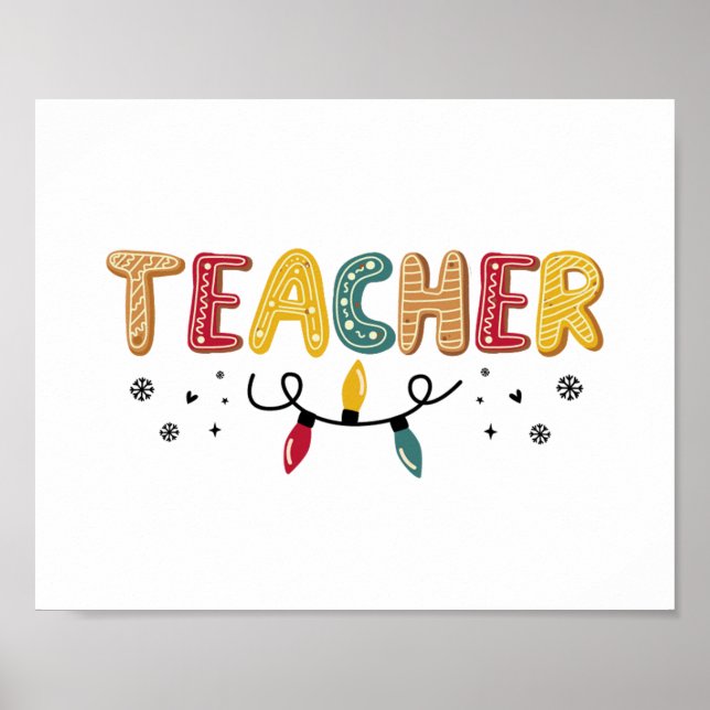 Weihnachtsmann Lehrer Poster (Vorne)