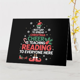 Weihnachtsmann-Leselehrer-Xmas-Stimmung Karte