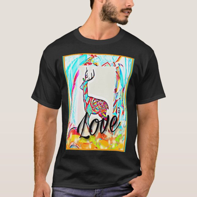 Weihnachtsmann. Liebe. Digitale Kunst. T-Shirt (Vorderseite)