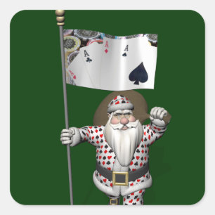 Weihnachtsmann liebt Poker spielen Aufkleber