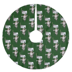Weihnachtsmann liebt Poker spielen Polyester Weihnachtsbaumdecke