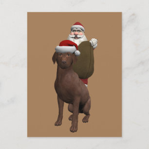 Weihnachtsmann liebt sein Hündchen Feiertagspostkarte