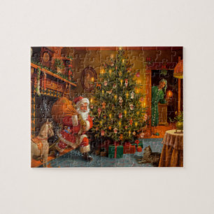 Weihnachtsmann liefert Weihnachtsgeschenke Jigsaw  Puzzle