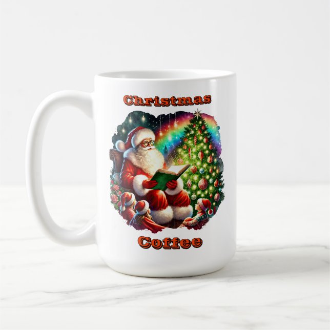 Weihnachtsmann liest Geschichten vom Weihnachtsbau Kaffeetasse (Links)