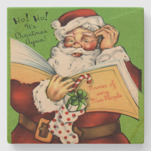 Weihnachtsmann Liste der netten Leute Steinuntersetzer