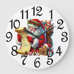 Weihnachtsmann-Liste  Große Wanduhr