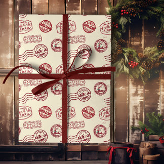 Weihnachtsmann Luftpost Feiertag Geschenkpapier