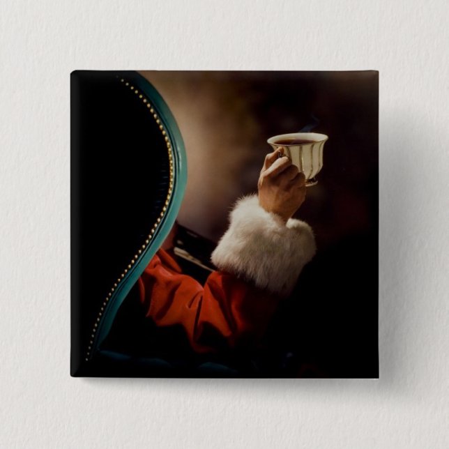 Weihnachtsmann macht an Heiligabend Pause Button (Vorderseite)