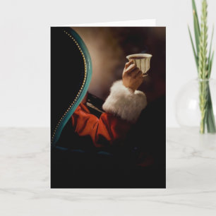 Weihnachtsmann macht an Heiligabend Pause Feiertagskarte