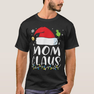 Weihnachtsmann-Mama Weihnachtslichter Pyjama Xmas T-Shirt