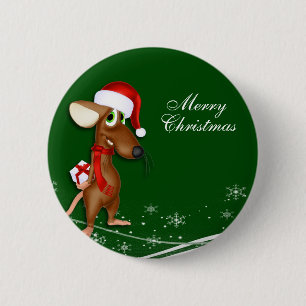 Weihnachtsmann-Maus Button