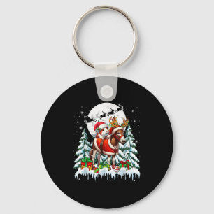 Weihnachtsmann Meerschweinchen reitet Rentiere Ese Schlüsselanhänger