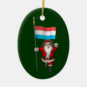Weihnachtsmann mit Abschluss Luxemburgs Keramikornament