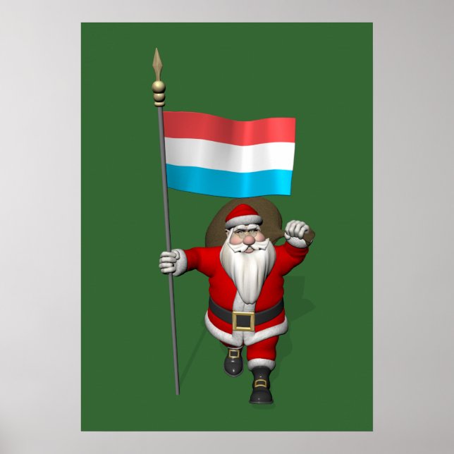 Weihnachtsmann mit Abschluss Luxemburgs Poster (Vorne)